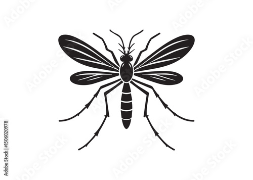 Mosquito Silhouette Vector, Mosquito Icon