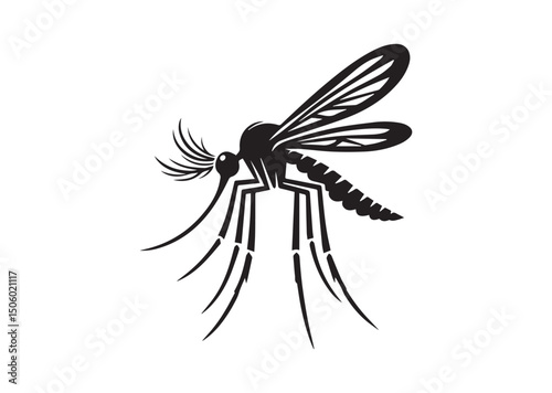 Mosquito Silhouette Vector, Mosquito Icon