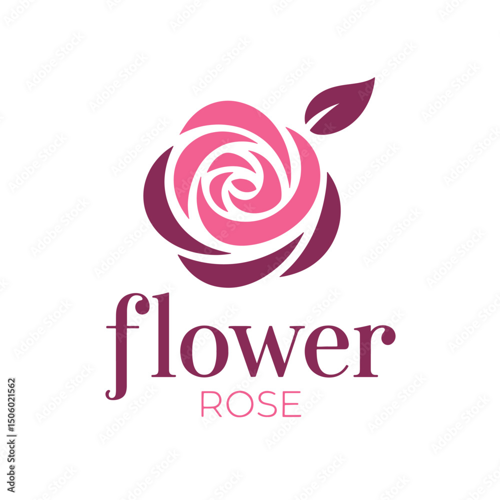 Fototapeta premium Rose Flower Logo Design, Rose Colorful Logo Design
