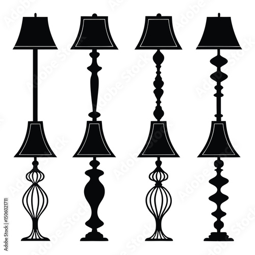 Elegant Silhouette Collection of Floor Lamps with Unique Designs Perfect for Interior Decor Lighting Concepts and Modern Home Furnishing Ideas