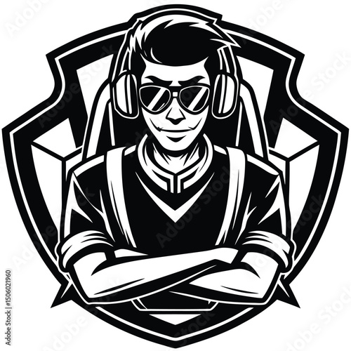 Gamer in Headset and Sunglasses (1)