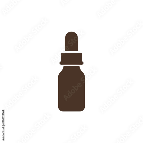 Flat glyph icon of cosmetic dropper bottle, no details
