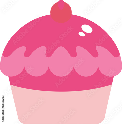 pink cupcake with pink icing