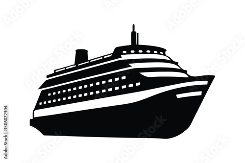 Cruise Ship Silhouette Vector Bundle  Nautical SVG Clipart for Print & Apparel Design

