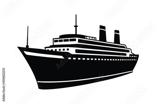 Cruise Ship Silhouette Vector Bundle  Nautical SVG Clipart for Print & Apparel Design


