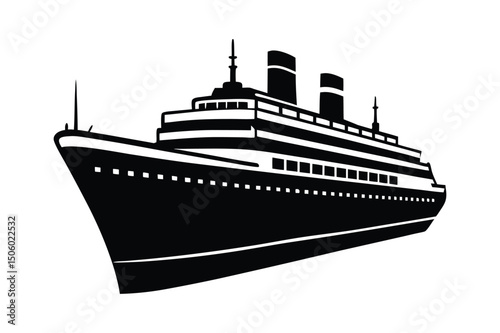 Cruise Ship Silhouette Vector Bundle  Nautical SVG Clipart for Print & Apparel Design

