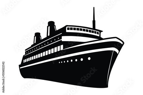 Cruise Ship Silhouette Vector Bundle  Nautical SVG Clipart for Print & Apparel Design

