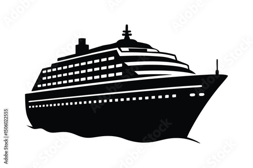 Cruise Ship Silhouette Vector Bundle  Nautical SVG Clipart for Print & Apparel Design

