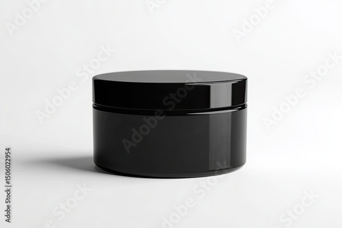 Glossy black cosmetic jar