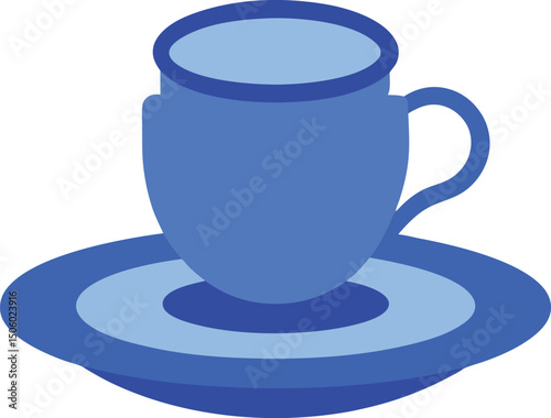 blue cup isolated on white