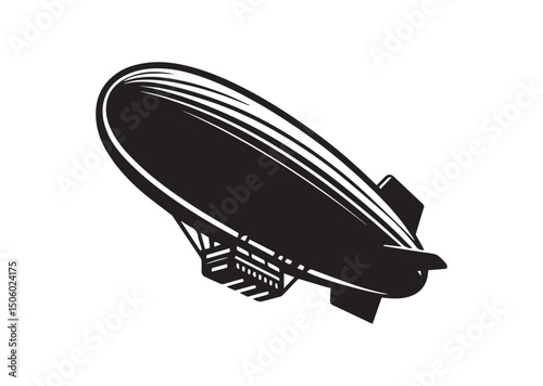 Blimp Silhouette Vector, Blimp Icon