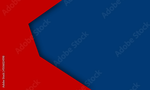 Modern and geometric abstract background with elegant stack of shapes. Strong deep red and solid royal blue create an interesting contrast. Ideal for business presentation background, corporate 