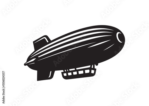 Blimp Silhouette Vector, Blimp Icon