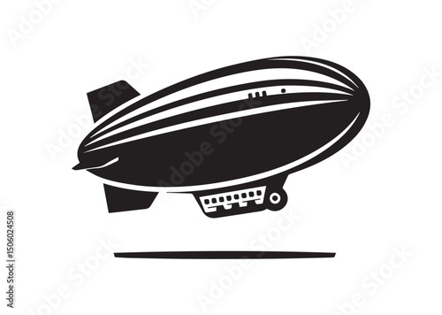 Blimp Silhouette Vector, Blimp Icon