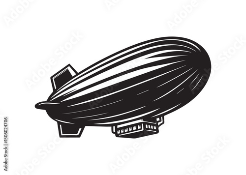 Blimp Silhouette Vector, Blimp Icon