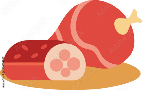 vector illustration of a meat
