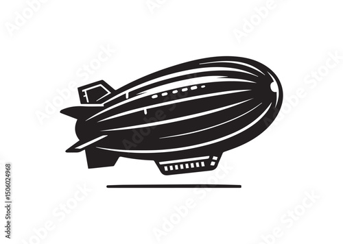 Blimp Silhouette Vector, Blimp Icon