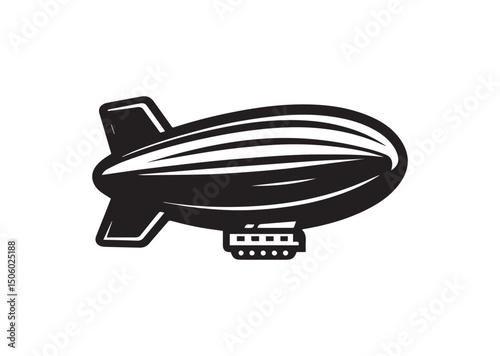Blimp Silhouette Vector, Blimp Icon