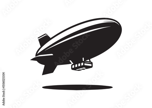 Blimp Silhouette Vector, Blimp Icon