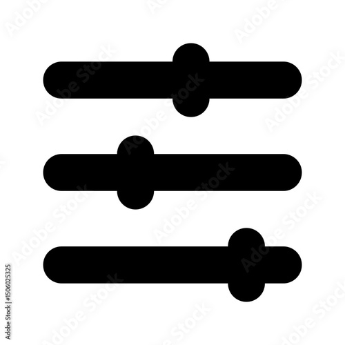 Sliders symbolizing adjustment icon perfect for media player settings.