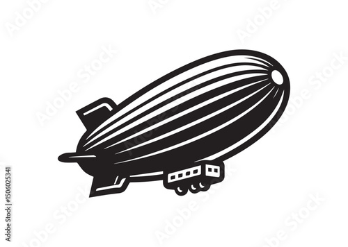 Blimp Silhouette Vector, Blimp Icon