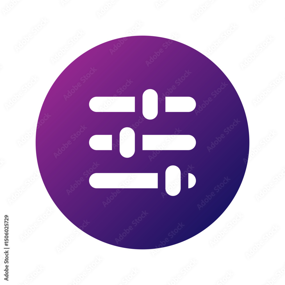 Sliders symbolizing adjustment icon perfect for media player settings. Sliders symbolizing adjustment icon perfect for media player settings.
