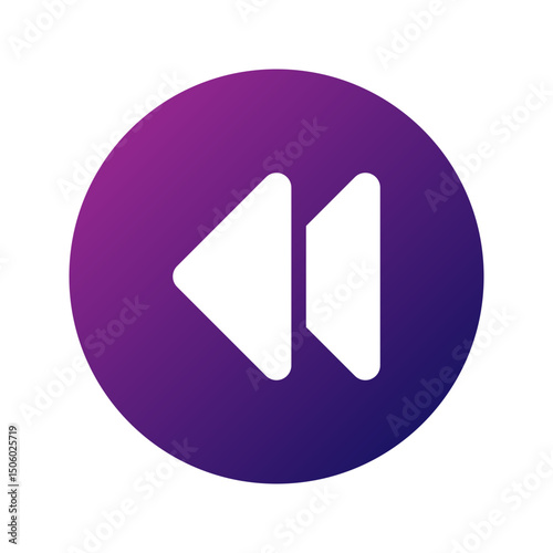 Double left arrows symbolizing backward icon perfect for media navigation.