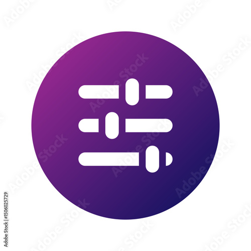 Sliders symbolizing adjustment icon perfect for media player settings.