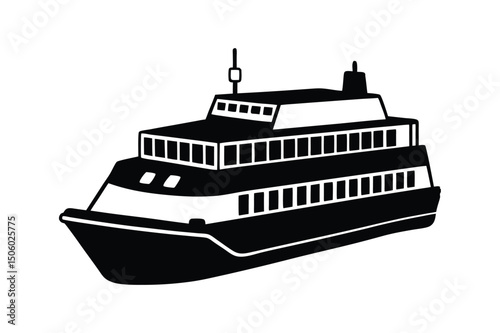 Ferry Silhouette vector  illustration
