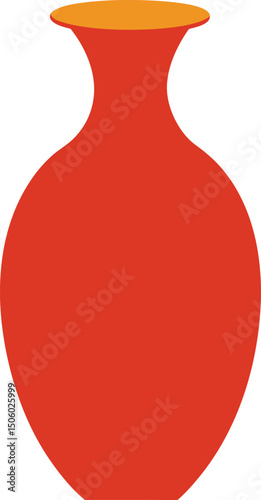 vector illustration of a red vase