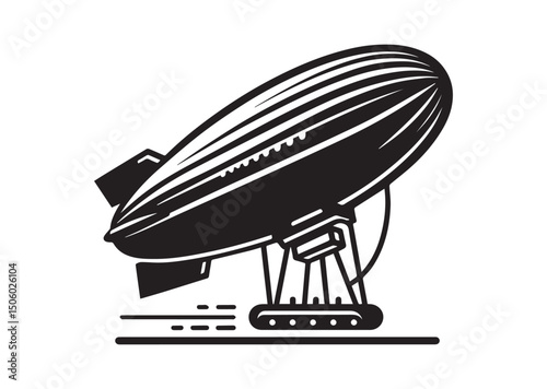 Blimp Silhouette Vector, Blimp Icon