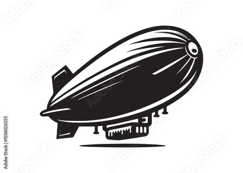 Blimp Silhouette Vector, Blimp Icon