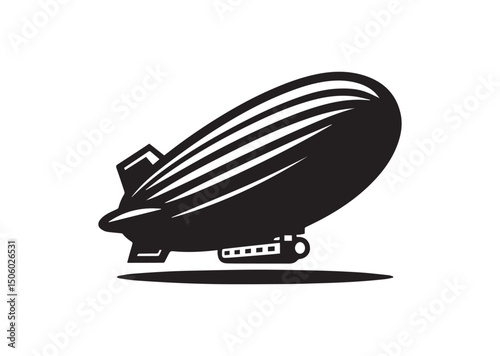 Blimp Silhouette Vector, Blimp Icon
