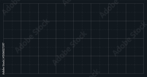 Black grid paper background. Blueprint base, notebook sheets, paper for school notes. Background with grid. Editable stroke	
