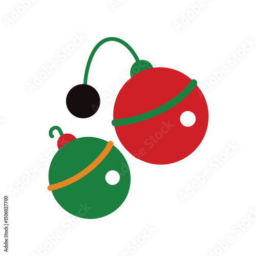 sleigh bells vector art illustration