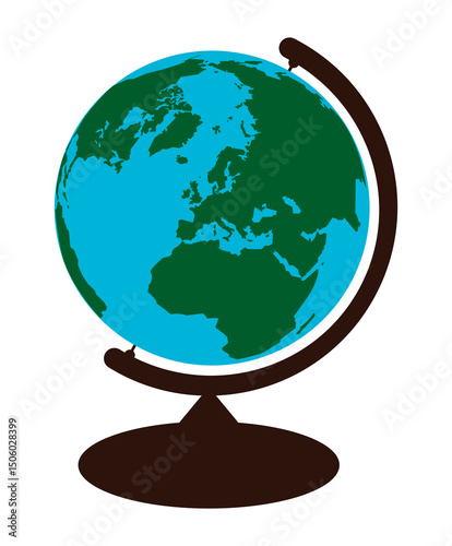 Globe, sphere, world map element. Map of the world. School and education. School globe icon. A simple globe icon. Vector illustrations EPS10