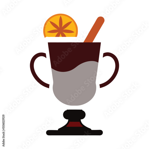 mulled wine vector art illustration