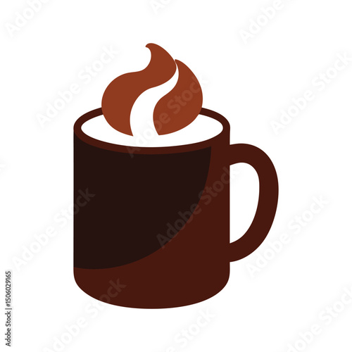 hot chocolate vector art illustration on white background