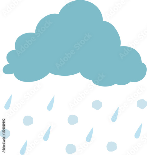 cartoon cloud on white sky. illustration of different weather. rain, storm, lightning, snow. Clouds vector icon. Cloudscape in white background