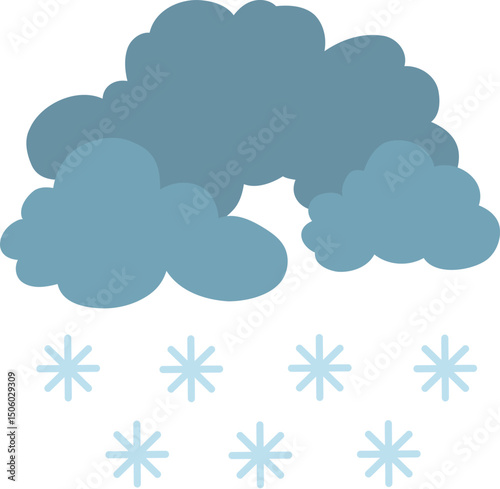 cartoon cloud on white sky. illustration of different weather. rain, storm, lightning, snow. Clouds vector icon. Cloudscape in white background