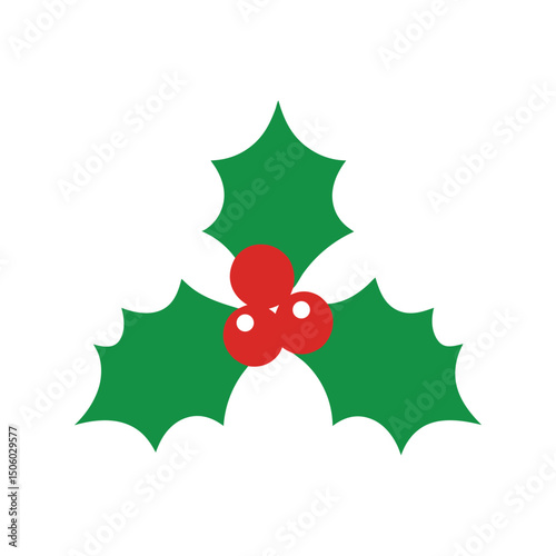 holly vector art illustration on white background