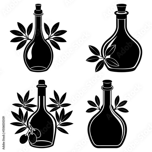 Olive Oil silhouette vector