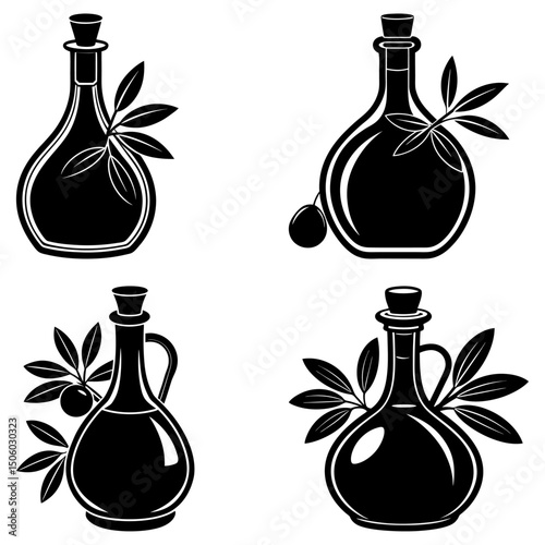 Olive Oil silhouette vector