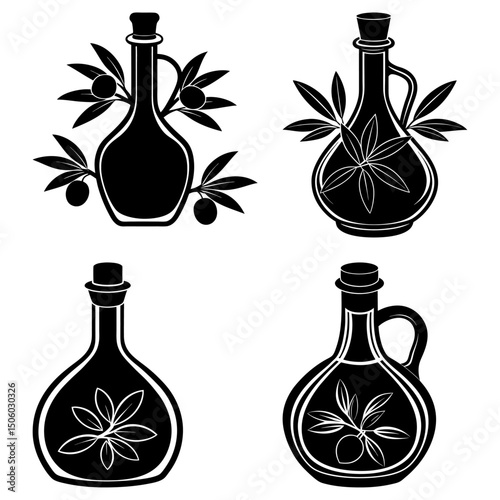Olive Oil silhouette vector
