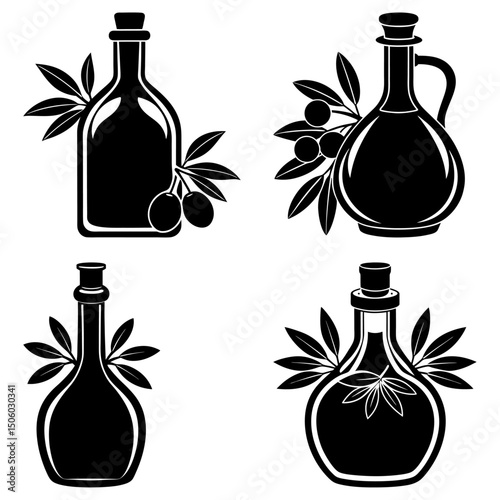 Olive Oil silhouette vector