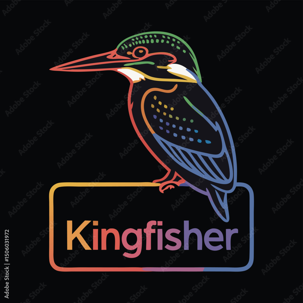 Obraz premium kingfisher bird logo