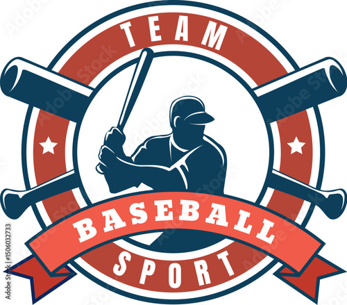 Baseball team sport emblem