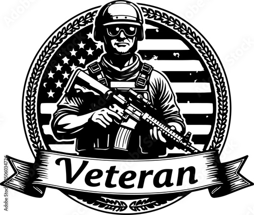 American Army Veterans Soldier Silhouette Bundle