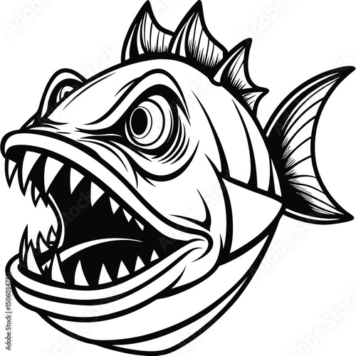 Aggressive fish graphic