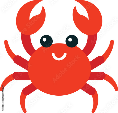 red crab on white background